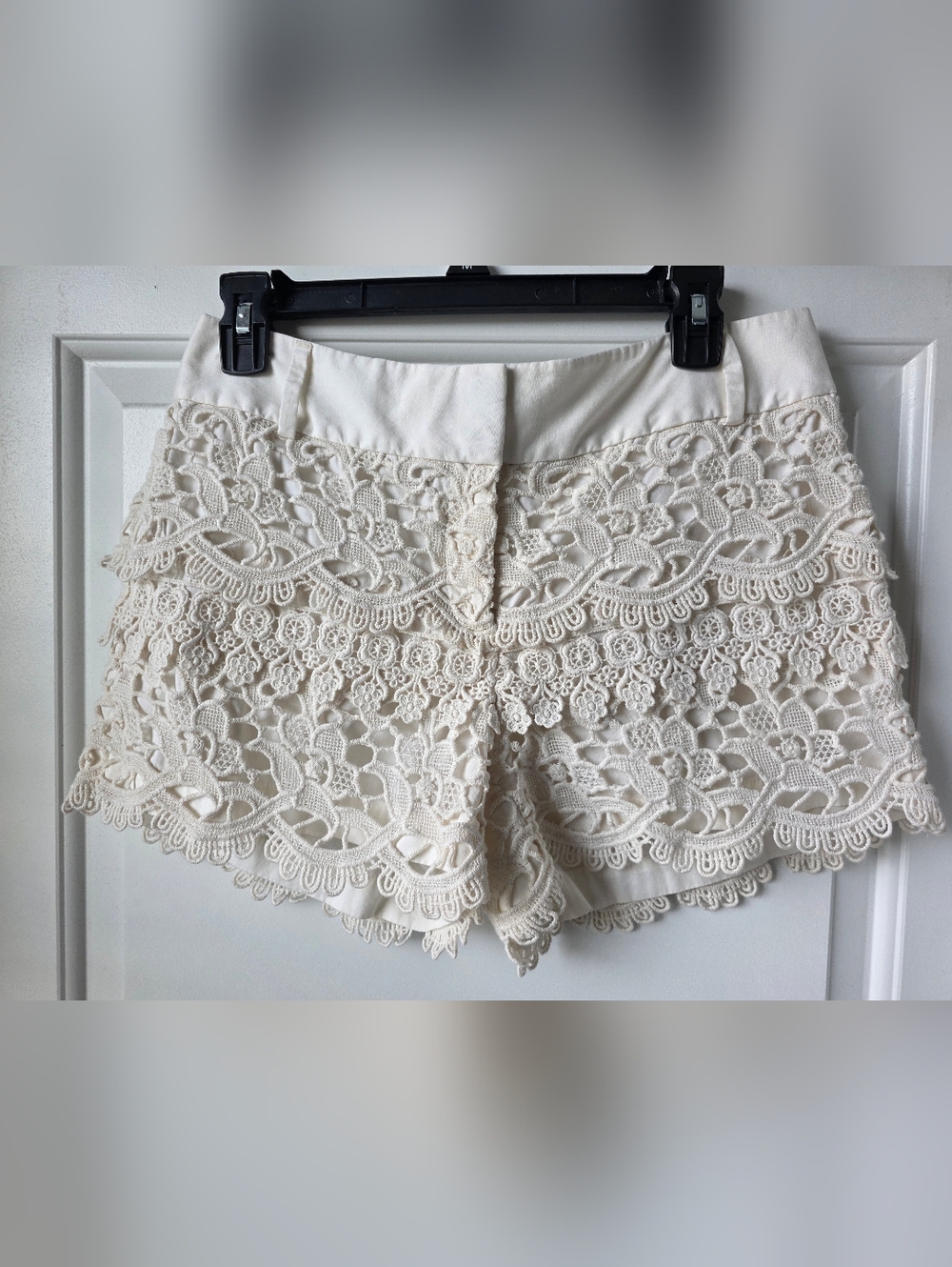 LOFT Cream Crochet Layered Women's Shorts